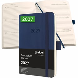 SIGEL Terminplaner Wochenkalender Conceptum 2027, ca. A6, Softcover, dunkelblau
