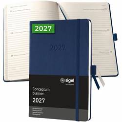 SIGEL Terminplaner Wochenkalender Conceptum 2027, ca. A5, Hardcover, dunkelblau