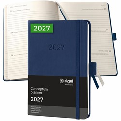 SIGEL Terminplaner Wochenkalender Conceptum 2027, ca. A6, Hardcover, dunkelblau