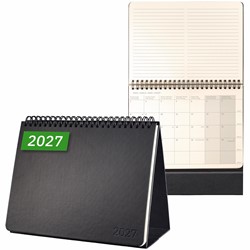 SIGEL Tischkalender Querkalender Conceptum 2027, ca. A5 quer, Hardcover, schwarz
