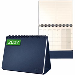 SIGEL Tischkalender Querkalender Conceptum 2027, ca. A5 quer, Hardcover, dunkelblau