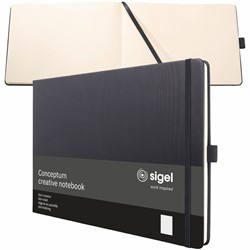 SIGEL Premium Notizbuch Conceptum, schwarz, punktkariert, ca. A4 quer