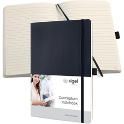 SIGEL Notizbuch Conceptum, Softcover, black, liniert, nummerierte Seiten, ca. A4