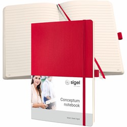 SIGEL Notizbuch Conceptum, Softcover, red, liniert, nummerierte Seiten, ca. A4