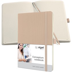 SIGEL Notizbuch Conceptum, Softcover, beige, kariert, ca. A5