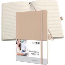 SIGEL Notizbuch Conceptum, Softcover, beige, liniert, ca. A5