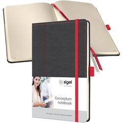 SIGEL Notizbuch Conceptum Casual, Hardcover, grey-red, Dot-Lineatur, ca. A5