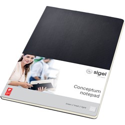 SIGEL Notizblock Conceptum, Hardcover, black, liniert, ca. A4