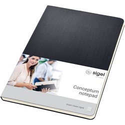 SIGEL Notizblock Conceptum, Hardcover, black, liniert, ca. A5