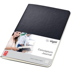 SIGEL Notizheft Conceptum, Softcover, black, liniert, ca. A6