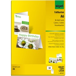 SIGEL Faltkarten A6 weiß, 185g