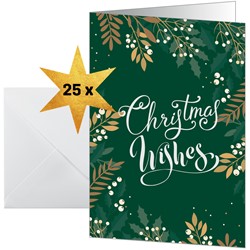 SIGEL Weihnachts-Karten (inkl. Umschläge), Christmas wishes, DIN A6 hoch, 25+25 Stück