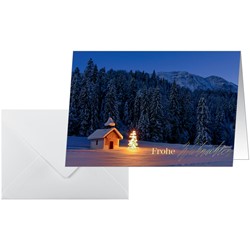SIGEL Weihnachts-Karten, Christmas Chapel, A6, 10 Karten + Umschläge