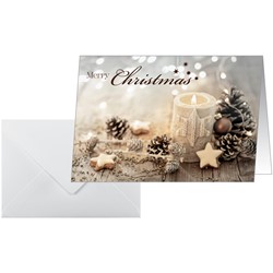 SIGEL Weihnachts-Karten, Beige Christmas Candle, A6, 25 Karten + Umschläge