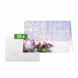 SIGEL Weihnachts-Karten, Weihnachtskugel, A6, 25 Karten inkl. Umschläge