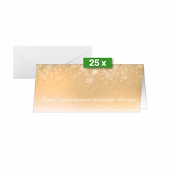 SIGEL Weihnachts-Karten, Schneeflocken, DIN lang, 25 Karten inkl. Umschläge