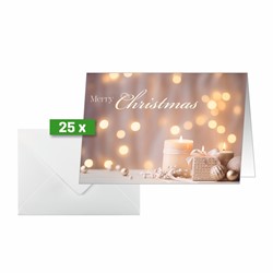 SIGEL Weihnachts-Karten, Kerzen, A6, 25 Karten inkl. Umschläge