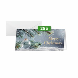 SIGEL Weihnachts-Karten, Weihnachtskugel, DIN lang, 25 Karten inkl. Umschläge