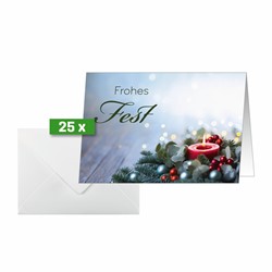 SIGEL Weihnachts-Karten, Kerze, A6, 25 Karten inkl. Umschläge