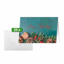 SIGEL Weihnachts-Karten, Tannenzweige, A6, 25 Karten inkl. Umschläge