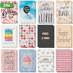 SIGEL Geburtstags-Postkarten-Set "Colourful Birthday Fun", A6