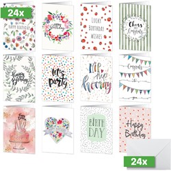 SIGEL Geburtstags-Karten-Set Geburtstagsmotive "Happy Birthday", A6