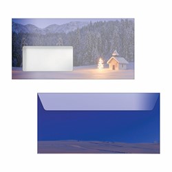 SIGEL Weihnachts-Umschlag, Winterwald, DIN lang, 50 Stück