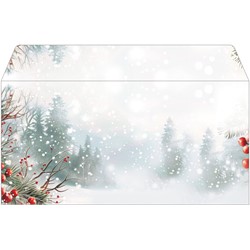 SIGEL Weihnachts-Umschlag, Winterlandschaft, DIN lang, 25 Umschläge