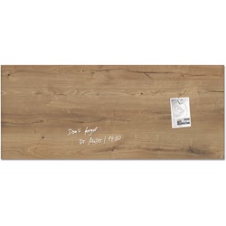 SIGEL Glas-Magnetboard Artverum, 130x55 cm,Design Natural-Wood