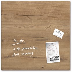 SIGEL Glas-Magnetboard Artverum, 48x48 cm, Design Natural-Wood