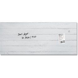 SIGEL Glas-Magnettafel Artverum, Design White Wood, 130 x 55 cm, weiß, matt