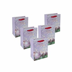 SIGEL Geschenktasche small, Weihnachtskugel, 18 x 23 x 10 cm, 5er Pack
