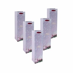 SIGEL Geschenktasche Flasche, Weihnachtskugel, 10 x 35 x 8 cm, 5er Pack