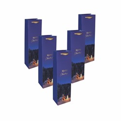 SIGEL Geschenktasche Flasche, Winterlandschaft, 10 x 35 x 8 cm, 5er Pack