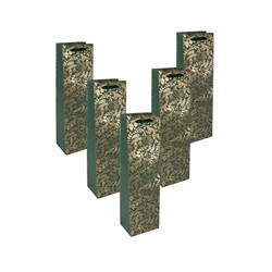 SIGEL Geschenktasche Flasche, Ornamente, 10 x 35 x 8 cm, 5er Pack