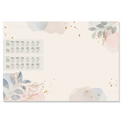 SIGEL Papier-Schreibunterlage, Blätter, gold/rosé/blau, ca. A2