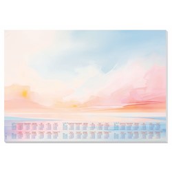 SIGEL Papier-Schreibunterlage, Sonnenuntergang, hellblau/pink/sonnengelb/orange, ca. A2