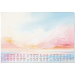 SIGEL Papier-Schreibunterlage, Sonnenuntergang, hellblau/pink/sonnengelb/orange, ca. A2