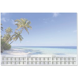 SIGEL Papier-Schreibunterlage, Palmenstrand, blau, ca. A2