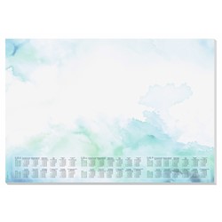 SIGEL Papier-Schreibunterlage Design Watercolor Sea, ca. A2, Kalendarium für 3 Jahre, 30 Blatt