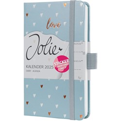 SIGEL Wochenkalender Jolie 2025, Grey Love, grau, ca. A6, Hardcover, mit Stickerbogen