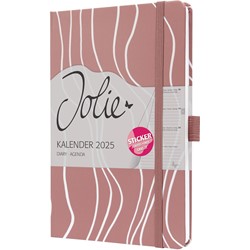 SIGEL Wochenkalender Jolie 2025, Rosy Meringue, rosé, ca. A5, Hardcover, mit Stickerbogen