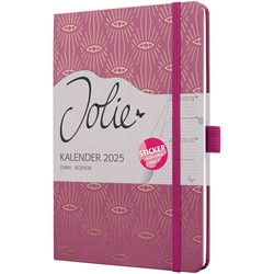 SIGEL Wochenkalender Jolie 2025, Mystic Mauve, pink, ca. A5, Hardcover, mit Stickerbogen