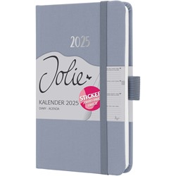 SIGEL Wochenkalender Jolie 2025, light lilac, flieder, ca. A6, Hardcover, mit Stickerbogen