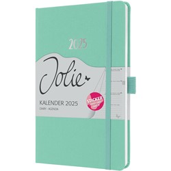 SIGEL Wochenkalender Jolie 2025, mighty mint, mintgrün, ca. A5, Hardcover, mit Stickerbogen