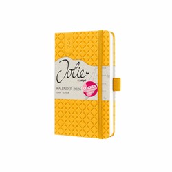SIGEL Wochenkalender Jolie 2026, ca. A6, gelb, Hardcover, mit Stickerbogen