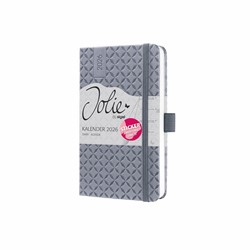SIGEL Wochenkalender Jolie 2026, ca. A6, hellgrau, Hardcover, mit Stickerbogen