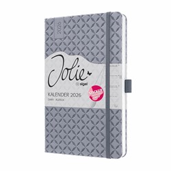SIGEL Wochenkalender Jolie 2026, ca. A5, Hardcover, hellgrau, mit Stickerbogen