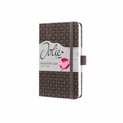 SIGEL Wochenkalender Jolie 2026, ca. A6, braun, Hardcover, mit Stickerbogen