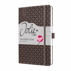 SIGEL Wochenkalender Jolie 2026, ca. A5, braun, Hardcover, mit Stickerbogen